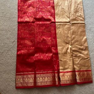 NEW 2 pc Silk sari with zari blouse